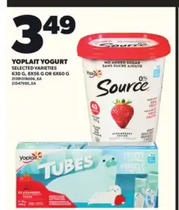 Loblaws YOPLAIT YOGURT, 630 g, 8X56 G OR 6X60 G offer