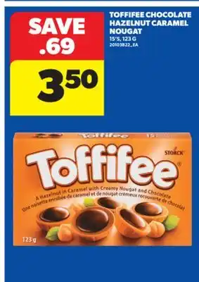 Real Canadian Superstore TOFFIFEE CHOCOLATE HAZELNUT CARAMEL NOUGAT, 15' S 123 G offer