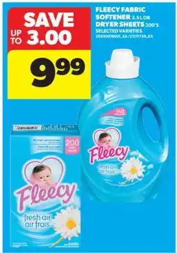 Real Canadian Superstore FLEECY FABRIC SOFTENER 3.5 L OR DRYER SHEETS 200'S offer