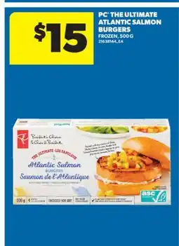 Real Canadian Superstore PC THE ULTIMATE ATLANTIC SALMON BURGERS, 500 G offer