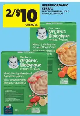 Real Canadian Superstore GERBER ORGANIC CEREAL, 208 G offer