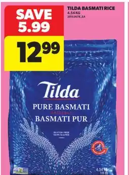 Real Canadian Superstore TILDA BASMATI RICE, 4.54 KG offer