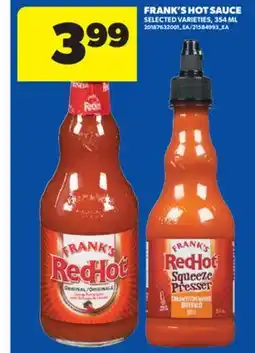 Real Canadian Superstore FRANK'S HOT SAUCE, 354 ML offer
