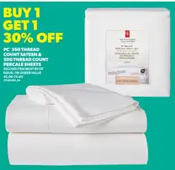 Real Canadian Superstore PC 350 THREAD COUNT SATEEN SHEETS offer