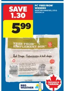 Real Canadian Superstore PC FREE FROM WIENERS, 375 G offer