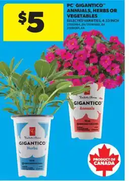 Real Canadian Superstore PC GIGANTICO ANNUALS, HERBS OR VEGETABLES, 4.33 INCH offer
