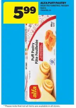 Real Canadian Superstore ALFA PUFF PASTRY, 850 G offer