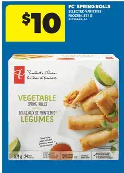 Real Canadian Superstore PC SPRING ROLLS, 574 G offer