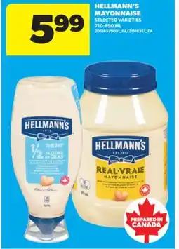 Real Canadian Superstore HELLMANN'S MAYONNAISE, 710-890 ML offer