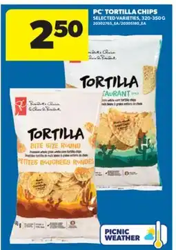 Real Canadian Superstore PC TORTILLA CHIPS, 320-350 G offer