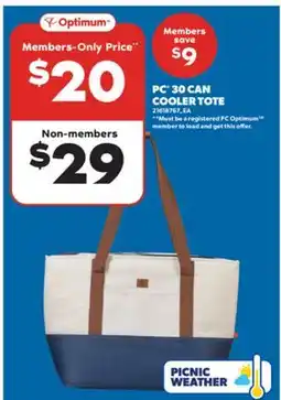 Real Canadian Superstore PC 30 CAN COOLER TOTE offer