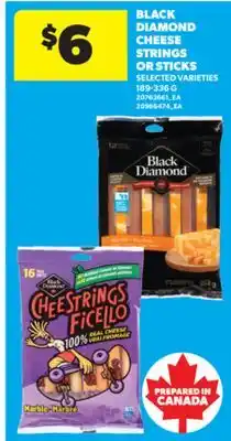 Real Canadian Superstore BLACK DIAMOND CHEESE STRINGS OR STICKS, 189-336 G offer