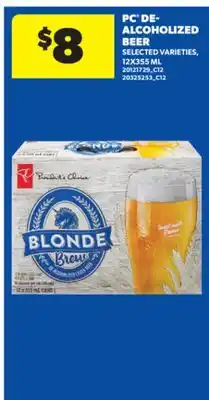 Real Canadian Superstore PC DE-ALCOHOLIZED BEER, 12X355 ML offer