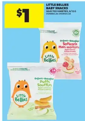 Real Canadian Superstore LITTLE BELLIES BABY SNACKS, 8/12 G offer