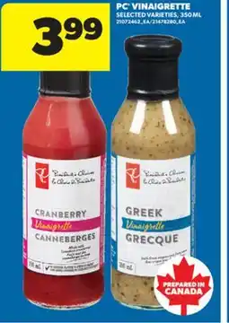 Real Canadian Superstore PC VINAIGRETTE, 350 ML offer