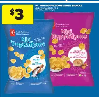 Real Canadian Superstore PC MINI POPPADOMS LENTIL SNACKS, 113 G offer