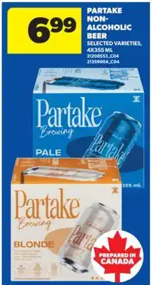 Real Canadian Superstore PARTAKE NON-ALCOHOLIC BEER, 4X355 ML offer