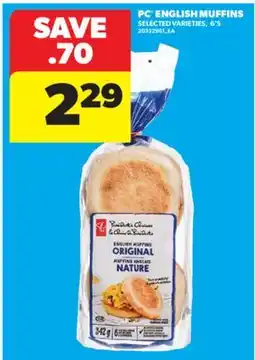 Real Canadian Superstore PC ENGLISH MUFFINS, 6' S offer