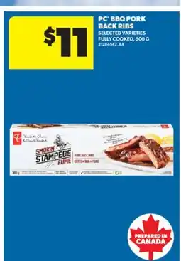 Real Canadian Superstore PC BBQ PORK BACK RIBS, 500 G offer