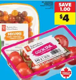 Real Canadian Superstore PC COCKTAIL TOMATOES, 340 G offer