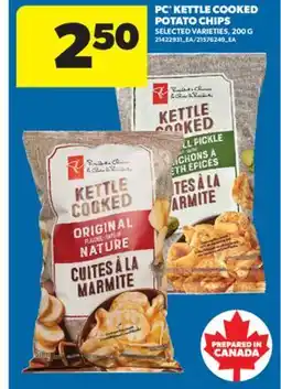 Real Canadian Superstore PC KETTLE COOKED POTATO CHIPS, 200 G offer