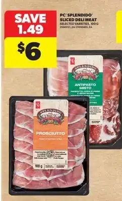 Real Canadian Superstore PC SPLENDIDO SLICED DELI MEAT, 100 G offer