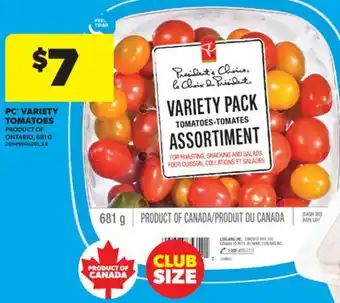 Real Canadian Superstore PC VARIETY TOMATOES, 681 G offer