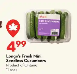 Longo's Fresh Mini Seedless Cucumbers offer