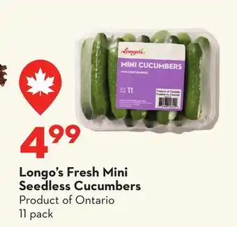 Longo's Fresh Mini Seedless Cucumbers offer