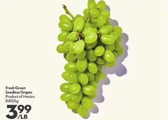 Longo's Fresh Green Seedless Grapes offer