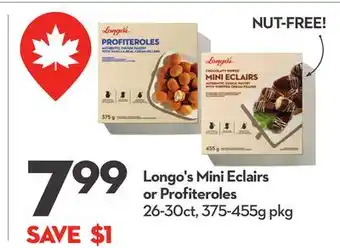 Longo's Mini Eclairs or Profiteroles offer