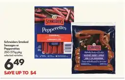 Longo's Smoked Sausages or Pepperettes offer