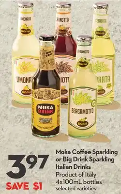 Longo's Moka Coffee Sparkling or Big Drink Sparkling Italian Drinks offer