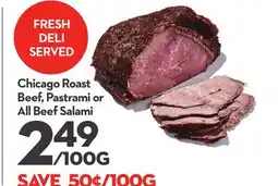 Longo's Chicago Roast Beef, Pastrami or All Beef Salami offer