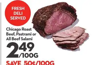 Longo's Chicago Roast Beef, Pastrami or All Beef Salami offer