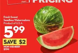 Longo's Fresh Sweet Seedless Watermelons offer
