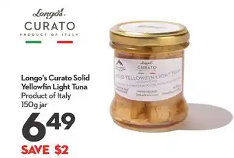 Longo's Curato Solid Yellowfin Light Tuna offer