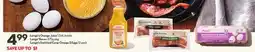 Longo's Orange Juice 1.54L bottle, Bacon 375g pkg, Enriched Coop Large Omega 3 Eggs 12 pack offer