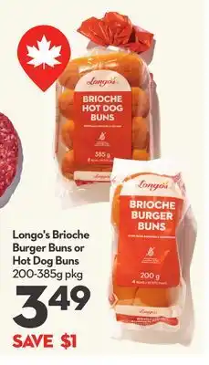 Longo's Brioche Burger Buns or Hot Dog Buns offer