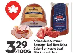 Longo's Summer Sausage, Deli Best Salsa Salami or Maple Leaf Blackforest Ham offer