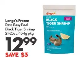Longo's Frozen Raw, Easy Peel Black Tiger Shrimp offer