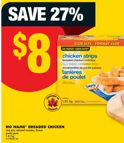 No Frills NO NAME BREADED CHICKEN, 1.81 KG offer