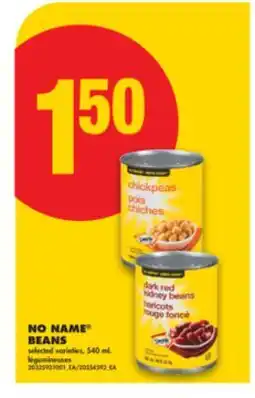 No Frills NO NAME BEANS, 540 mL offer