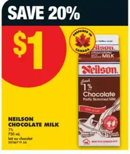 No Frills NEILSON CHOCOLATE MILK, 1% 750 mL offer