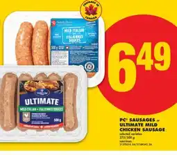 No Frills PC SAUSAGES or ULTIMATE MILD CHICKEN SAUSAGE, 375/500 g offer