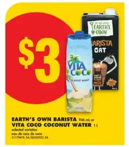 No Frills EARTH'S OWN BARISTA 946 mL OR VITA COCO COCONUT WATER 1 L offer