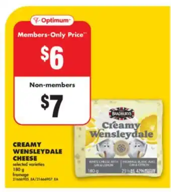 No Frills CREAMY WENSLEYDALE CHEESE, 180 G offer