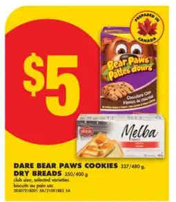 No Frills DARE BEAR PAWS COOKIES, 337/480 g, DRY BREADS, 350/400 g offer