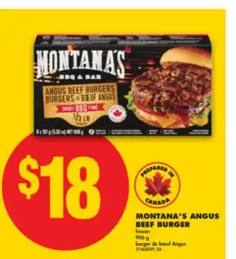 No Frills MONTANA'S ANGUS BEEF BURGER, 906 g offer