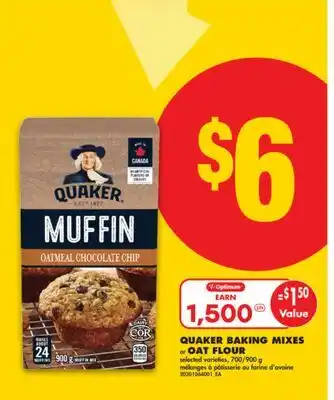No Frills QUAKER BAKING MIXES or OAT FLOUR, 700/900 G offer